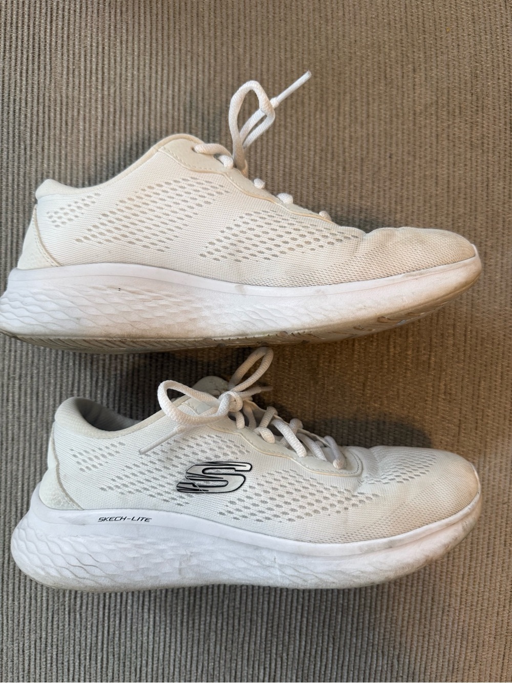 Skechers Women’s White Athletic Mesh Lace-Up Sneakers